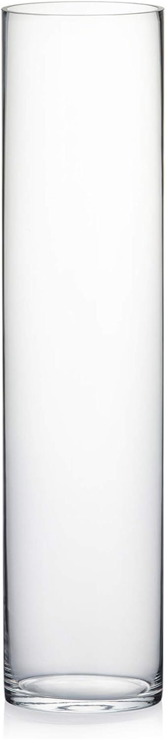 WGV Cylinder Vase, Width 6", Height 26", Clear Tall Glass Container Terrarium Candle Holder for Wedding Centerpiece, Party Event, Home Office Decor, 1 Piece