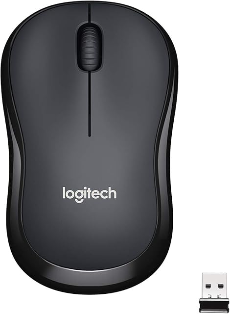 Logitech B220 SILENT Wireless Mouse, 2.4 GHz with USB Receiver, 1000 DPI Optical Tracking, 18-Month Battery, Ambidextrous, Compatible with PC, Mac, Laptop - Grey
