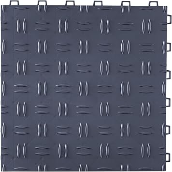 بلاط مرآب Happybuy متشابك، 12 x 12 x 0.53 بوصة، 25 عبوة من بلاط تغطية أرضيات المرآب، بلاط أرضيات مرآب مزدوج الجوانب غير قابل للانزلاق، مثالي للجراجات والأقبية ومحلات الإصلاح.