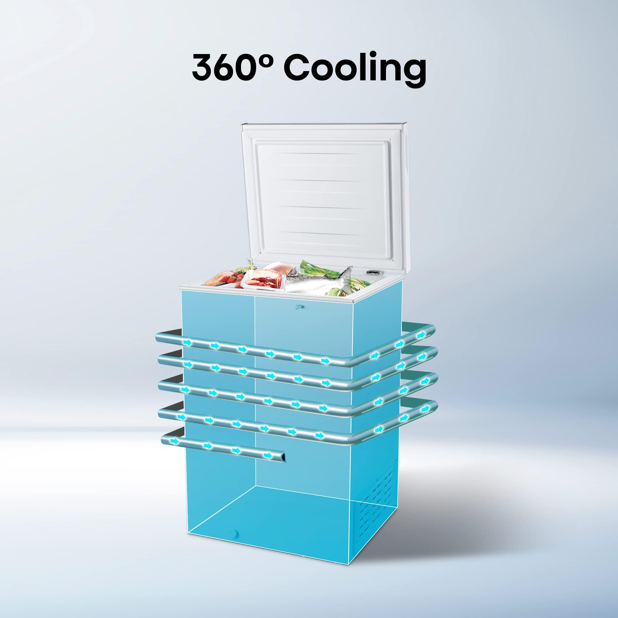Hisense MCF95E – Congelador Baúl Capacidad 95 L, Silenciador 40 dB, Blanco, 54,6 x 47,9 x 85,4 cm