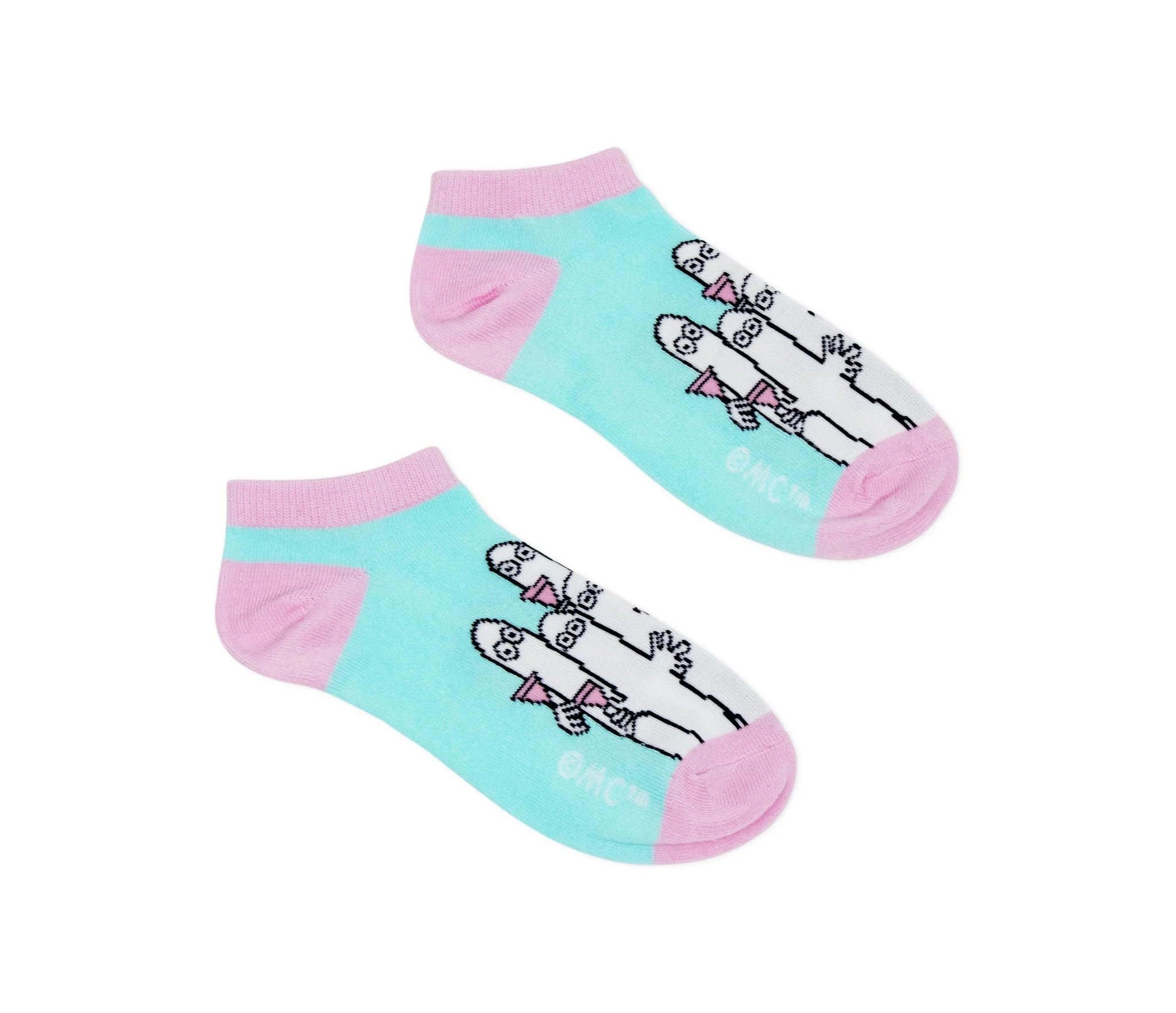 Nordicbuddies Women's Turquoise Hattifatteners Ankle Moomin Socks - Size Eu36-42, Uk3-8