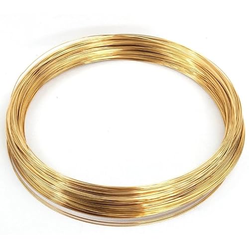 Brass Round Wire Bare Brass Wire 0.3mm to 5.0mm for Jewellery Making Craft Art Hobbies Models (Length10M,0.4mm)