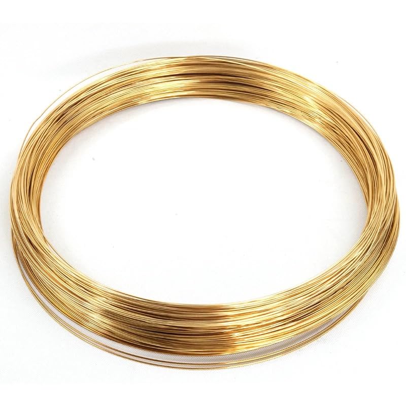 Brass Round Wire Bare Brass Wire 0.3mm to 5.0mm for Jewellery Making Craft Art Hobbies Models (Length10M,0.4mm)