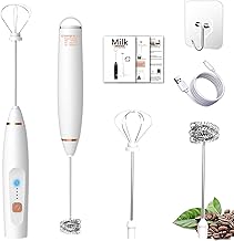 Milk Frothers, Rechargeable Mousseu Milk Frother Handheld,Motor Milk Frother Foam Maker for Lattes,Usb Charging,Milk Frothers Electric With 2 Stainless Whisks,for Thick Frothed Milk InSeconds,Coffee,Lattes,Cappuccino,Hot Chocolate