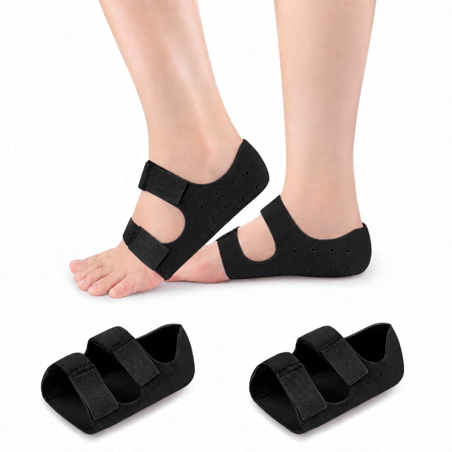 BendJoy Heel Pads for Pain Relief, Silicone Heel Protector for Plantar Fasciitis Footwear, Heel Support for Women & Men, Softsteps Design for Heel Pain, Cracks & Pressure Relief (Black)-image-38