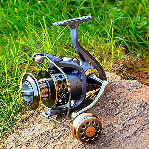 Spinning Fishing Reel 5.1:1-5.2:1 Gear Ratio, Highstrength Plastic Reel Body Metal Anti-Slip Wheel Grip (Dr7000) #TOP1