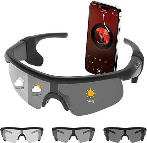 Miniatura 15 de Lentes inteligentes para hombres y mujeres, gafas de sol deportivas Bluetooth 5.3 con llamadas manos libres, altavoz de oreja abierta, UV400