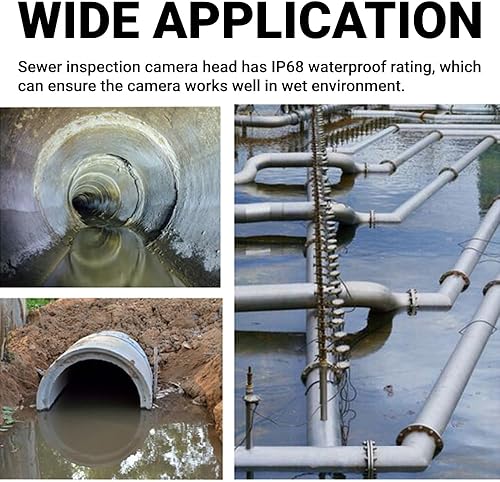 Miniatura 8 de Cabezal de cámara de alcantarillado IP68 impermeable para inspección de tuberías con 12 luces LED para reemplazo de cámara endoscopio de drenaje de