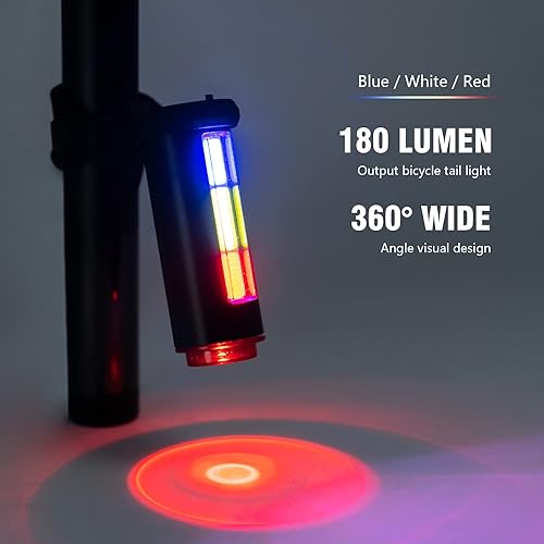 Miniatura 5 de Luz trasera de bicicleta, luz LED de seguridad recargable por USB para bicicleta, luz trasera de ciclismo ultra brillante impermeable, 7 modos de