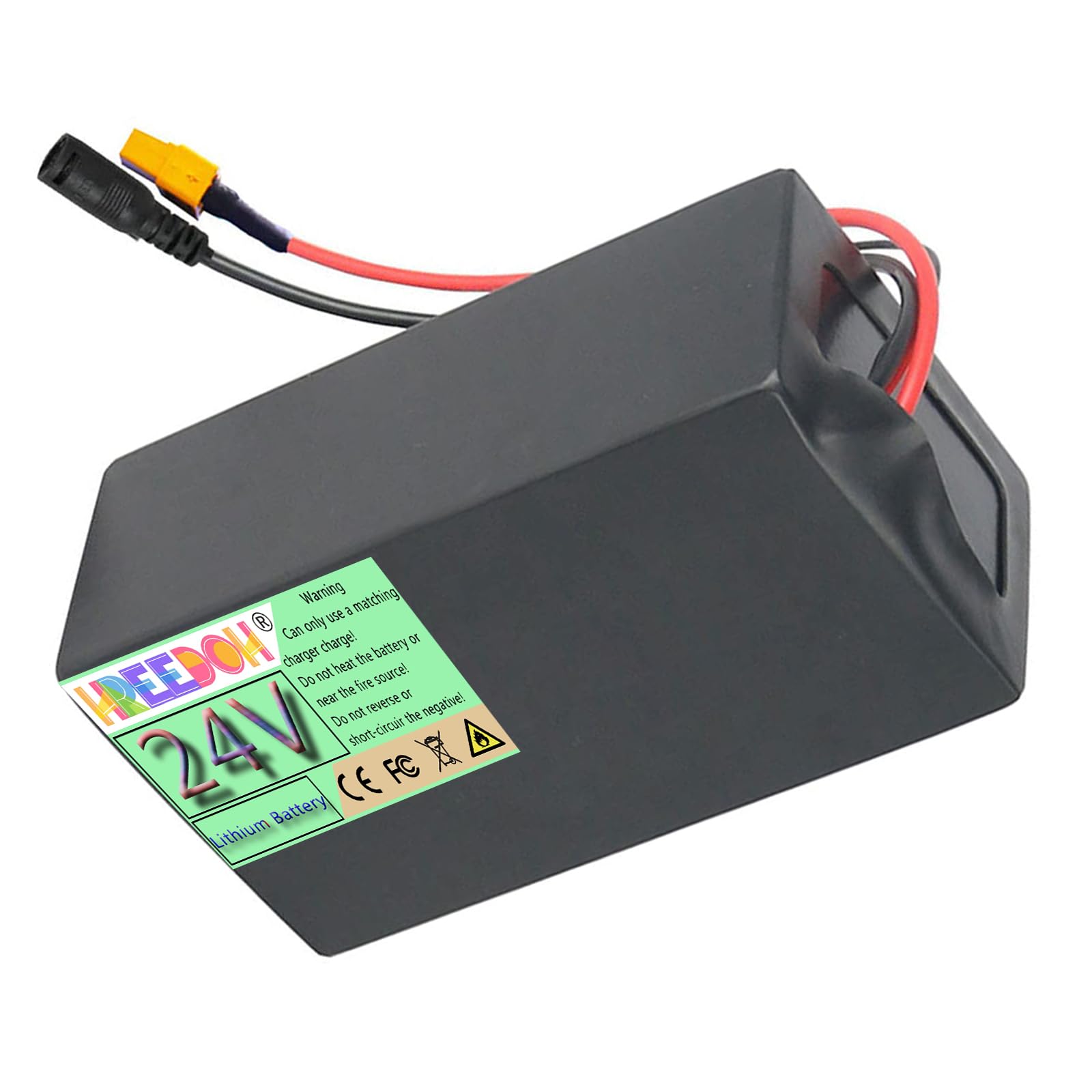 FREEDOH 24V Lithium-Akku – 5–20 Ah, Für 0–500W Motor, Mit 29,4V 2A Ladegerät, BMS, -20–60°C, 1000 Zyklen