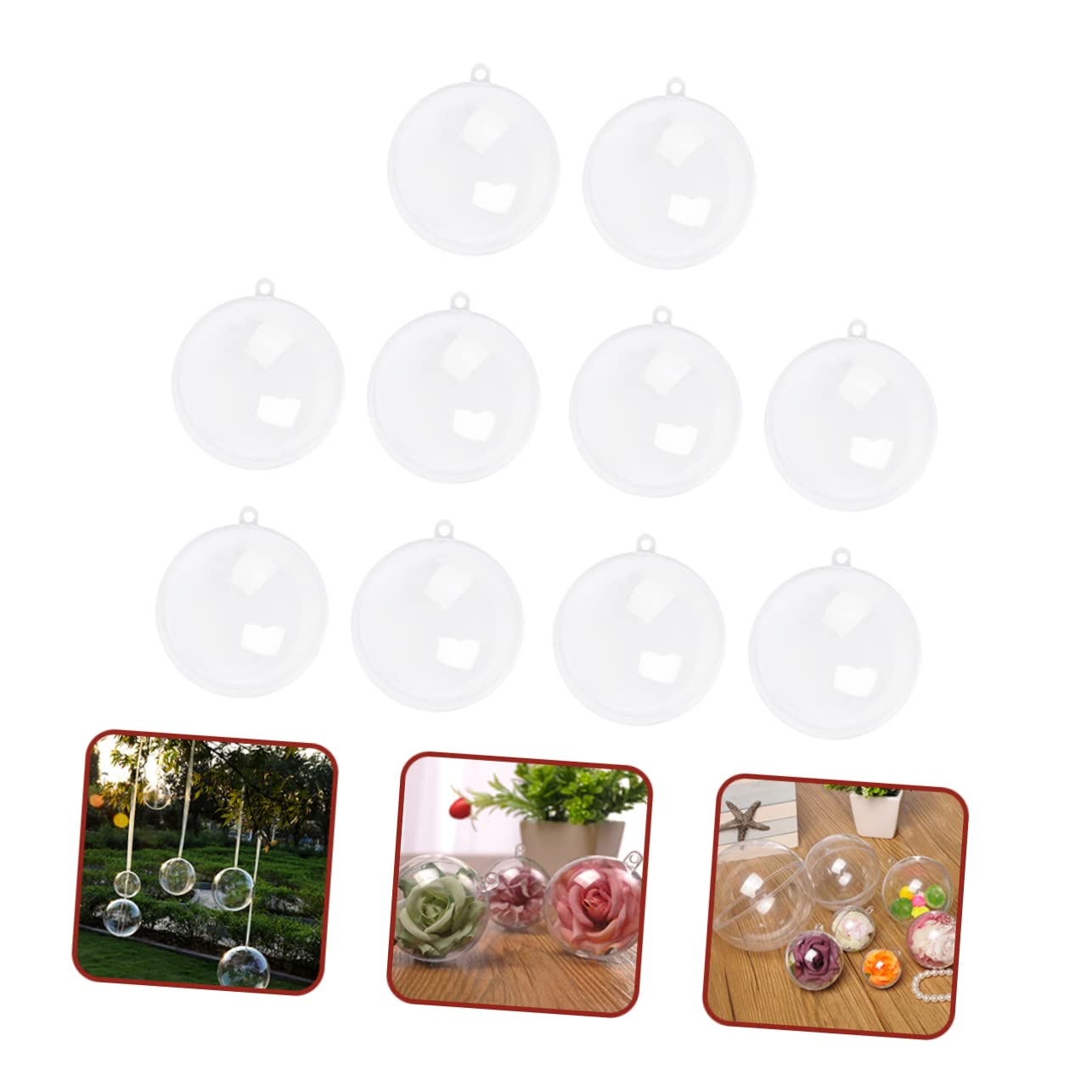 PRETYZOOM 50 Piezas Bola Hueca De Navidad Bolas De Navidad Adornos Navideños Transparentes Rellenables Globo Transparente Bola Colgante Caja De Bola Colgante De Acrílico Bolas De Adornos