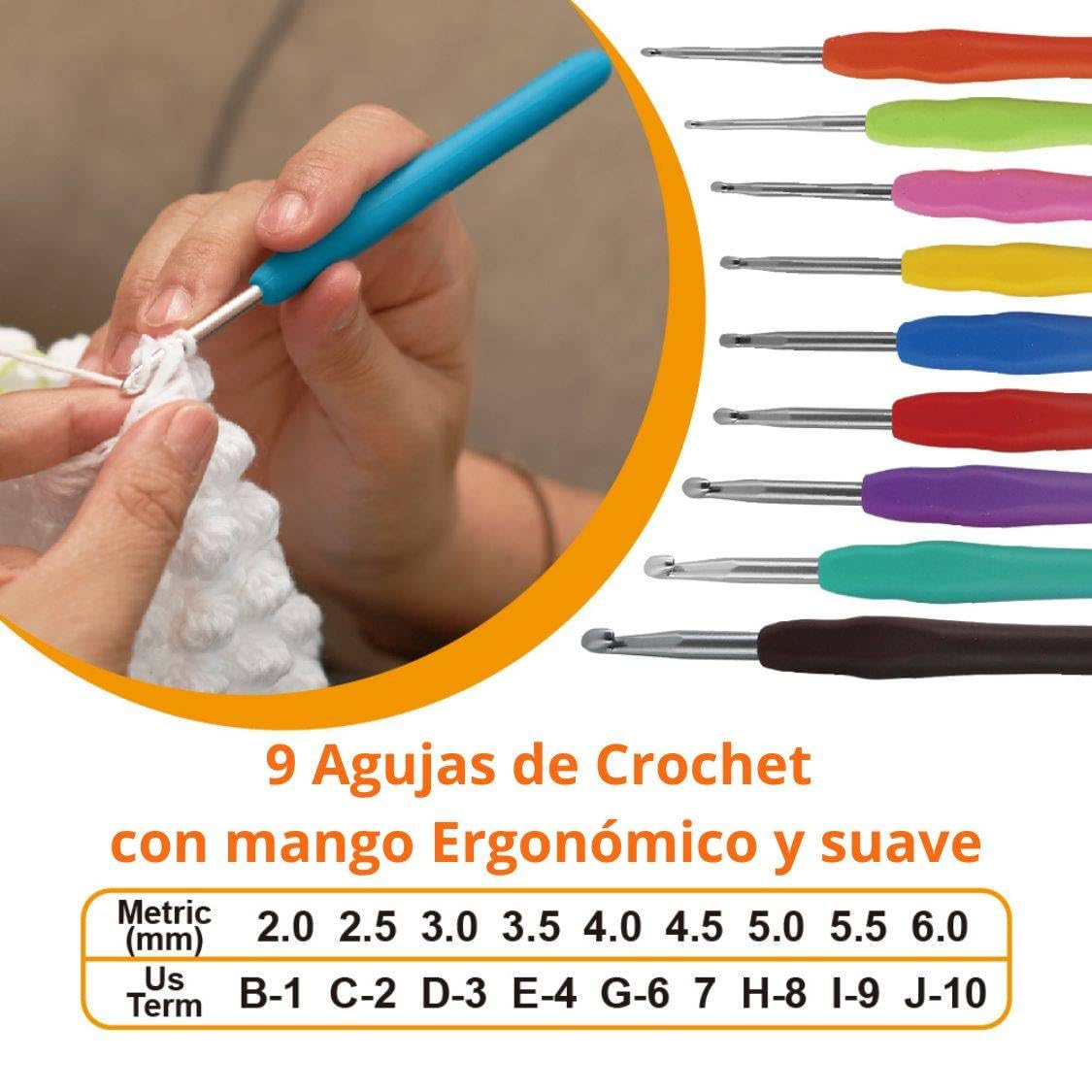 SusggO 155 Piezas Kit Crochet Principiantes Completo Crochet Set con Ojos Amigurumi, Relleno, 12 Ovillos Algodon de Leche, Agujas Crochet, Accesorios, Manual Bolso Kit Ganchillo Completo Crochet Kit