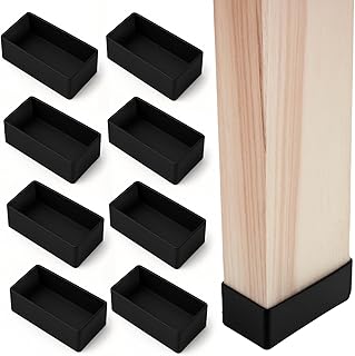 (8 PCS) 2x4 Wood Post Rubber End Caps (1.57" x 3.15") – Waterproof and Weather-Resistant Rubber Caps for Table Legs, Chair Legs, Armrests, and Outdoor Lumber Posts (Black)