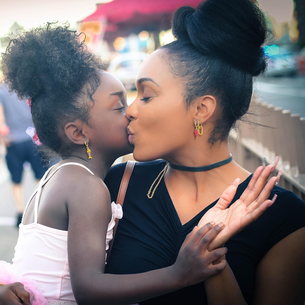 Girls Hypoallergenic Huggie Hoop Earrings with Charm Cute Small Dangle Hoop Earrings Set (10-20 Pairs) - Image 4