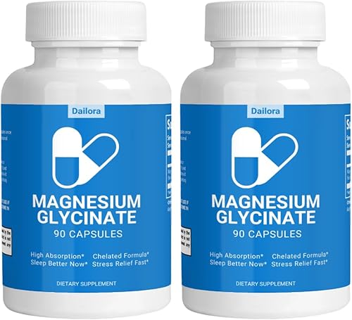 Suplemento de glicinato de magnesio, 2500 mg quelatado de alta absorción para dormir, relajación y alivio del estrés, sin OMG (2)