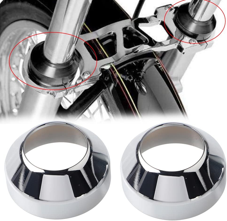 41MM Chrome CNC Fork Boot Covers for Harley Softail FXST Dyna Wide Glide FXDWG