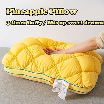 2026 Pineapple Cloud-Like Pillow, Pineapple Pillow, Plush & Bounce for Back, Side and Various Sleepers(Pineapple yellow)