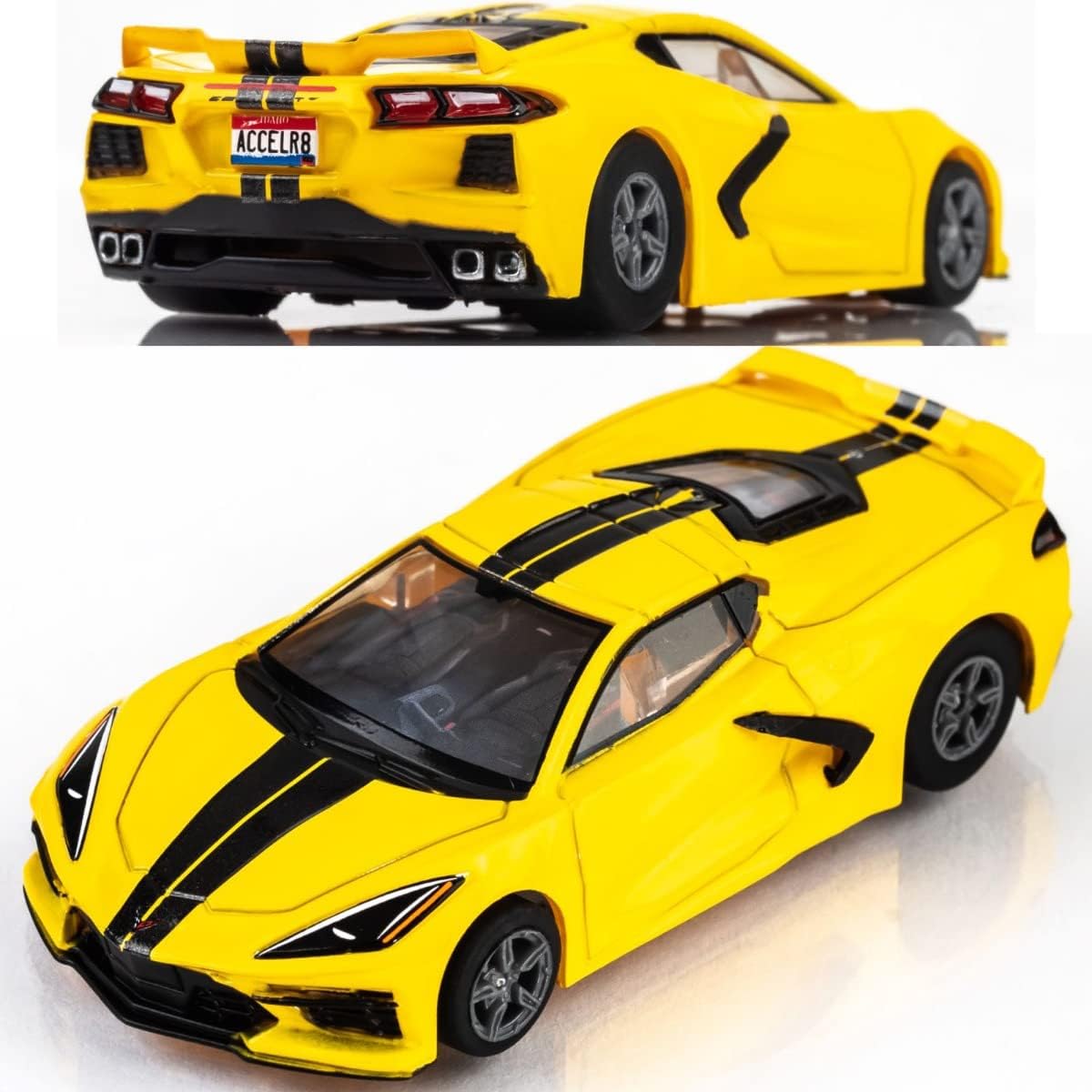 AFX/Racemasters Corvette C8 Accelerated Yellow AFX22013 HO Slot Racing Cars