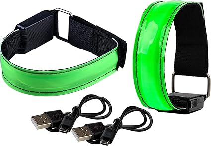 Amazon Co Jp Ledルミナスアームバンド グロー ブレスレットナイトランニングリストバンド サイクリングランニングクライミングを実行するナイトスポーツ用のusb充電式安全反射アームバンド 3つの点滅モード Shejp Dvd