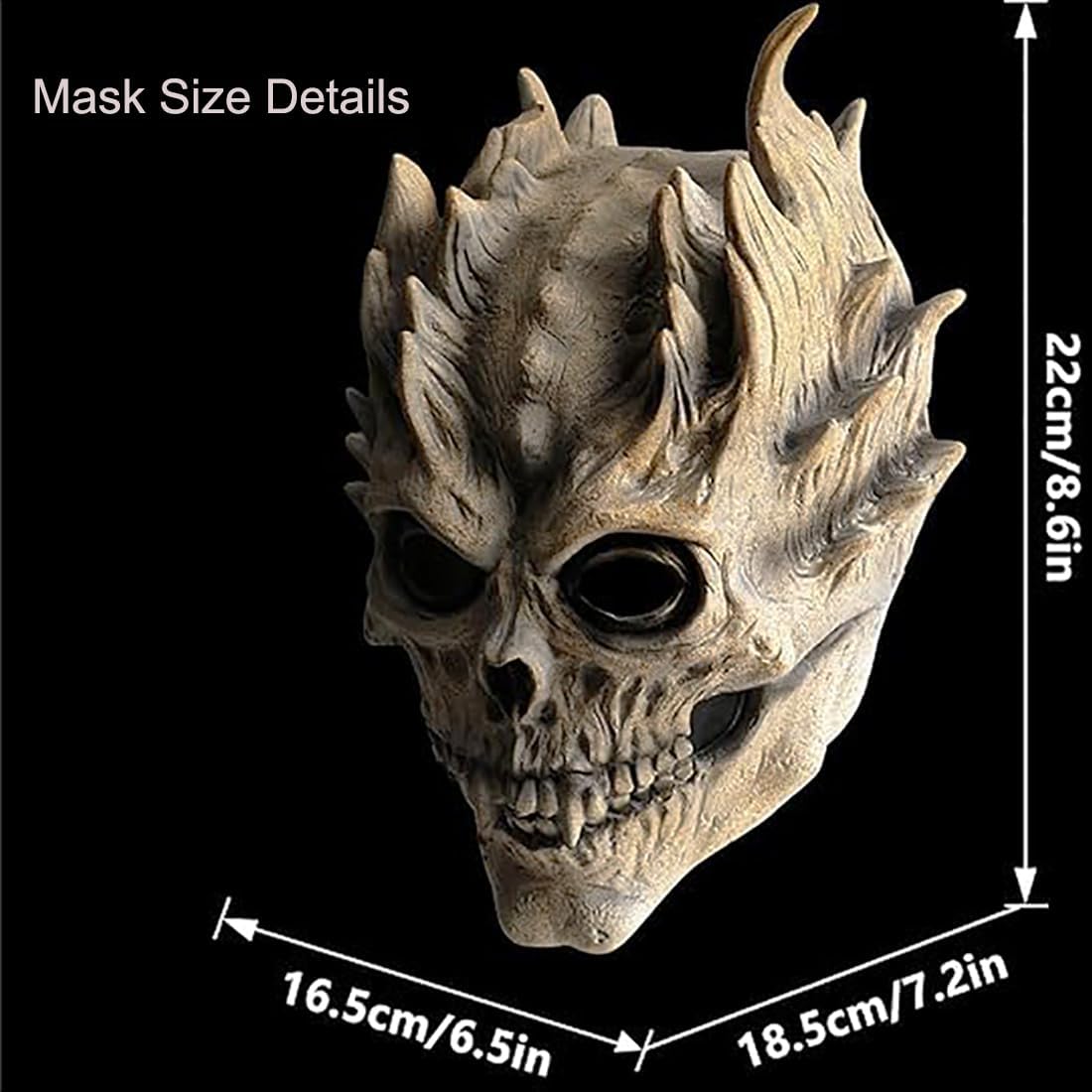 Skull Mask, Full Head Skeleton Mask for Men, Women, Deluxe Latex Helmet, Scary Ghost Masks for Adult Teens, Halloween Horror Cosplay Headgear Dress Up Creepy Costumes Party Props - Image 4
