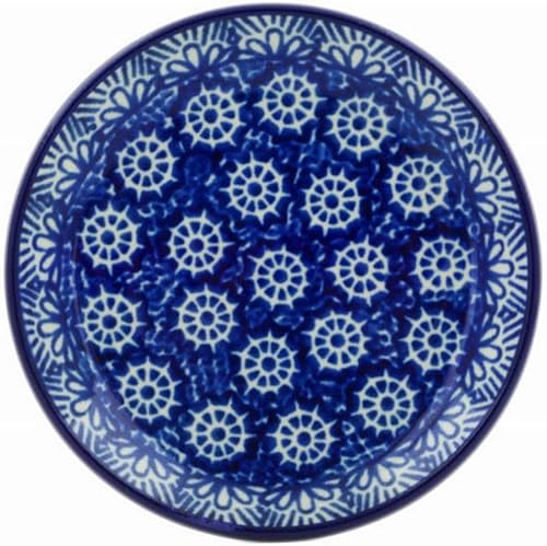 Miniatura 11 de Auténtico mini plato de cerámica polaca, plato de posavasos con diseño de enrejado aster, hecho a mano en Bolesławiec Polonia por Ceramika