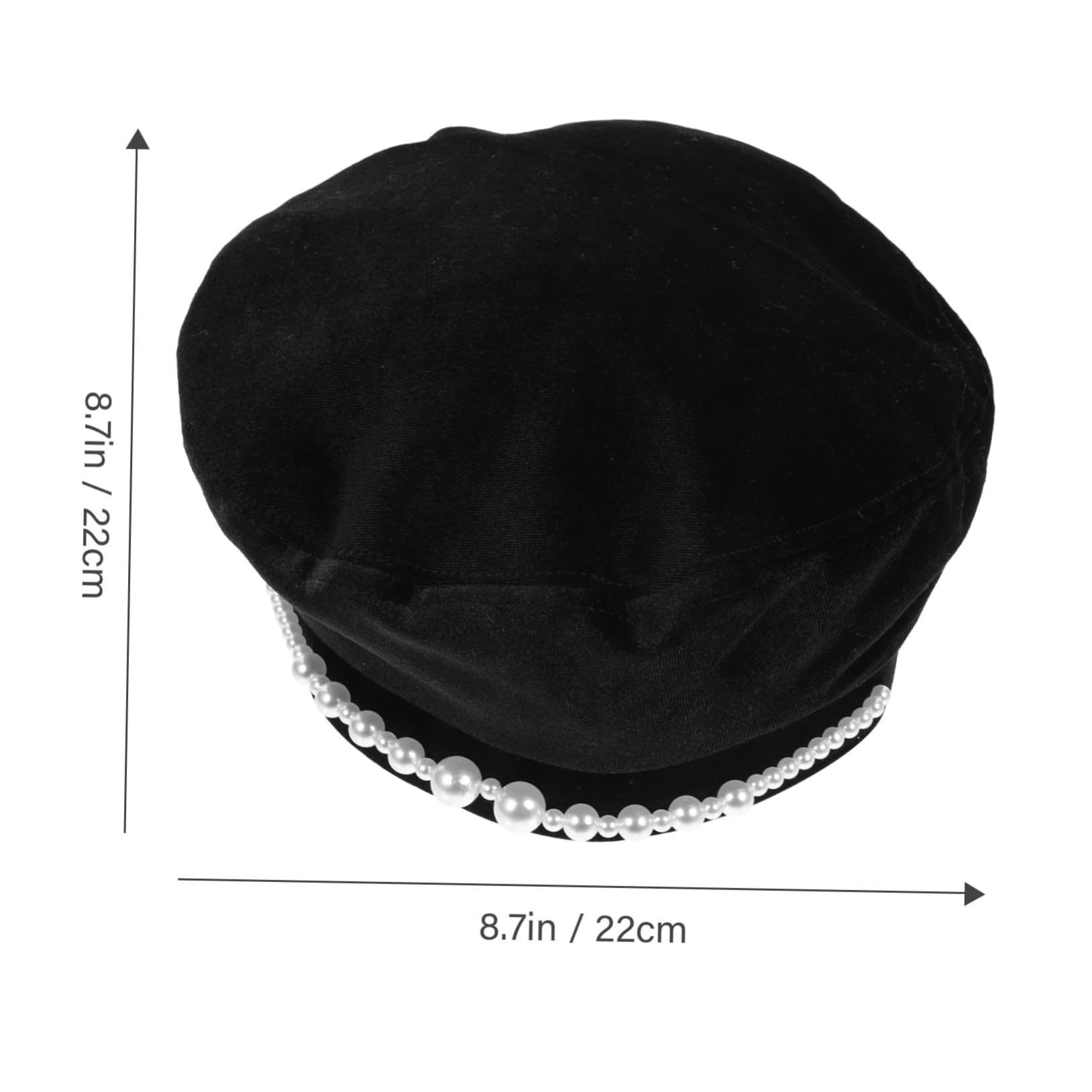 NOLITOY 1Pc Fashion Beret Hat with Pearl Detail Retro Chic Painter Hat for Women
