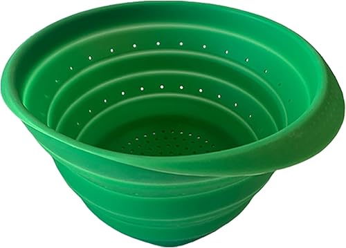 Better Houseware Colador plegable de silicona de 4 cuartos (verde)