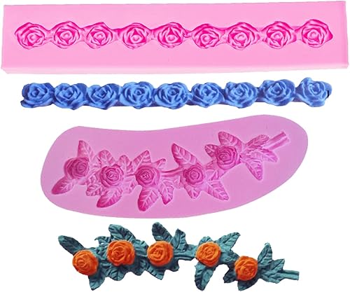 Vista 45 de Molde de jabón de silicona con forma de flor de rosa 3D en 3D, molde de pastel de chocolate, hecho a mano, decoración de fondant, herramientas