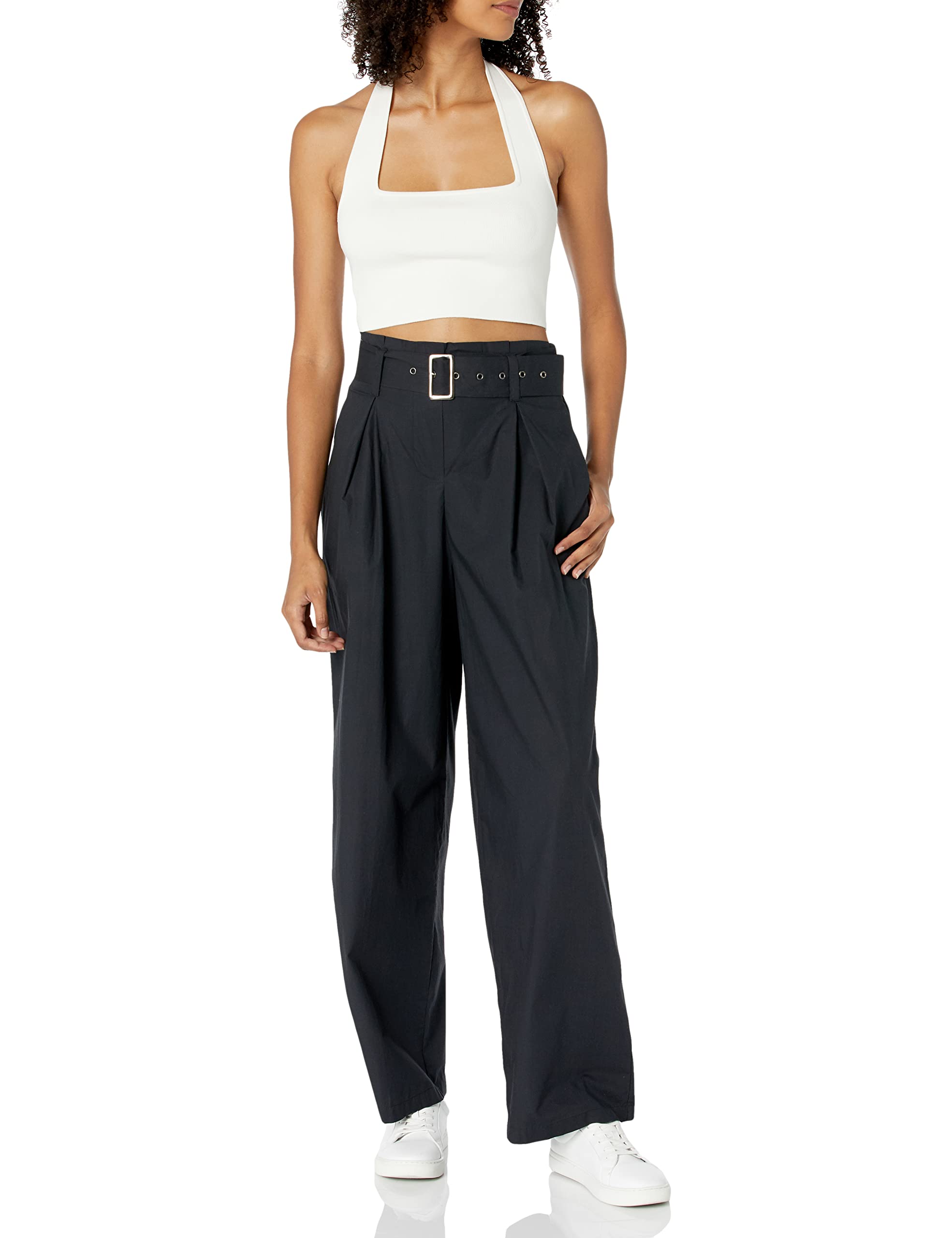 The Drop Women's Greta Square Neck Bralette Sweater, Ivory, XL