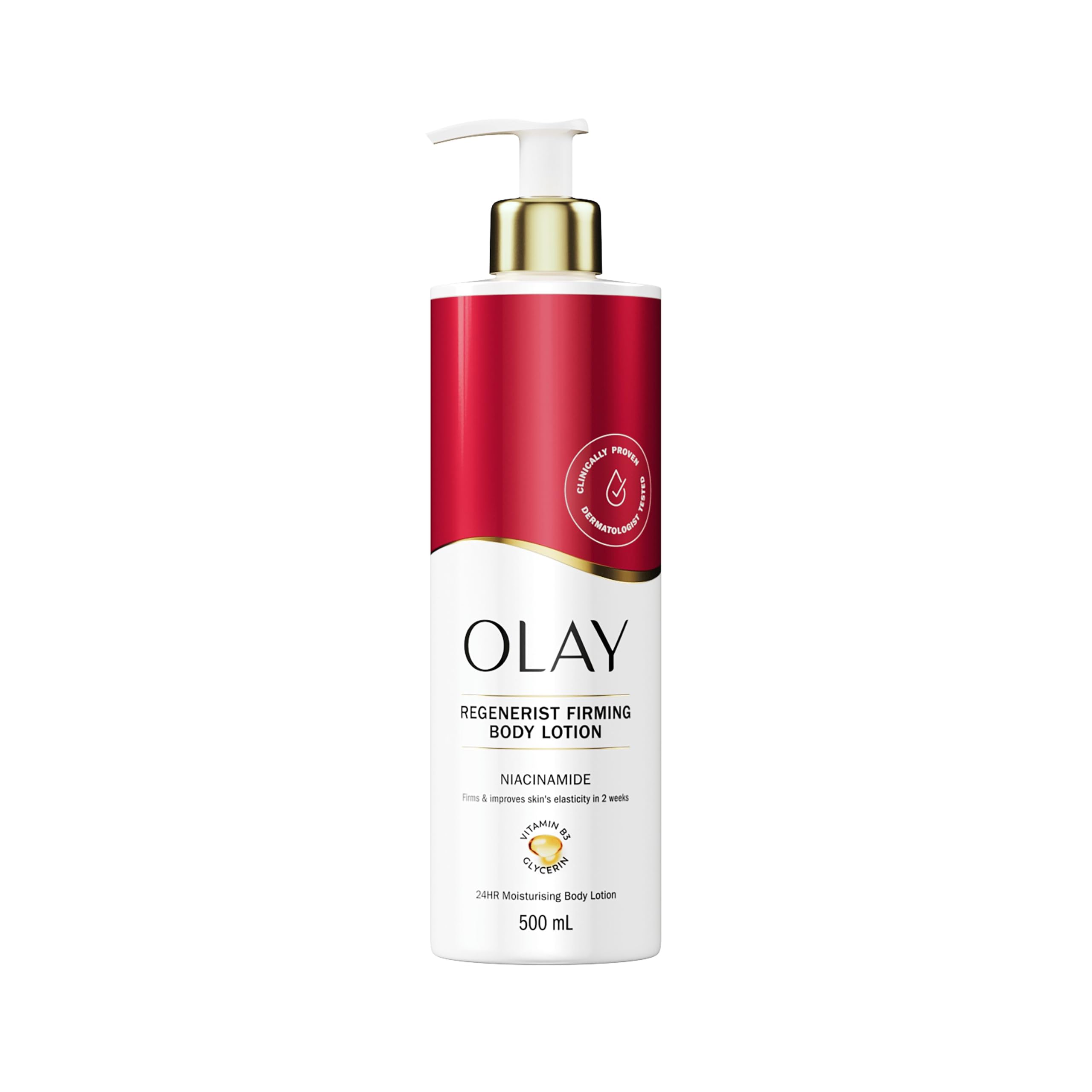 Olay Regenerist Loción Corporal Hidratante y Reafirmante, 500ml | Niacinamida, Vitamina B5 y Glicerina, Hidratación Durante 24 Horas, Piel Suave en oferta en Amazon