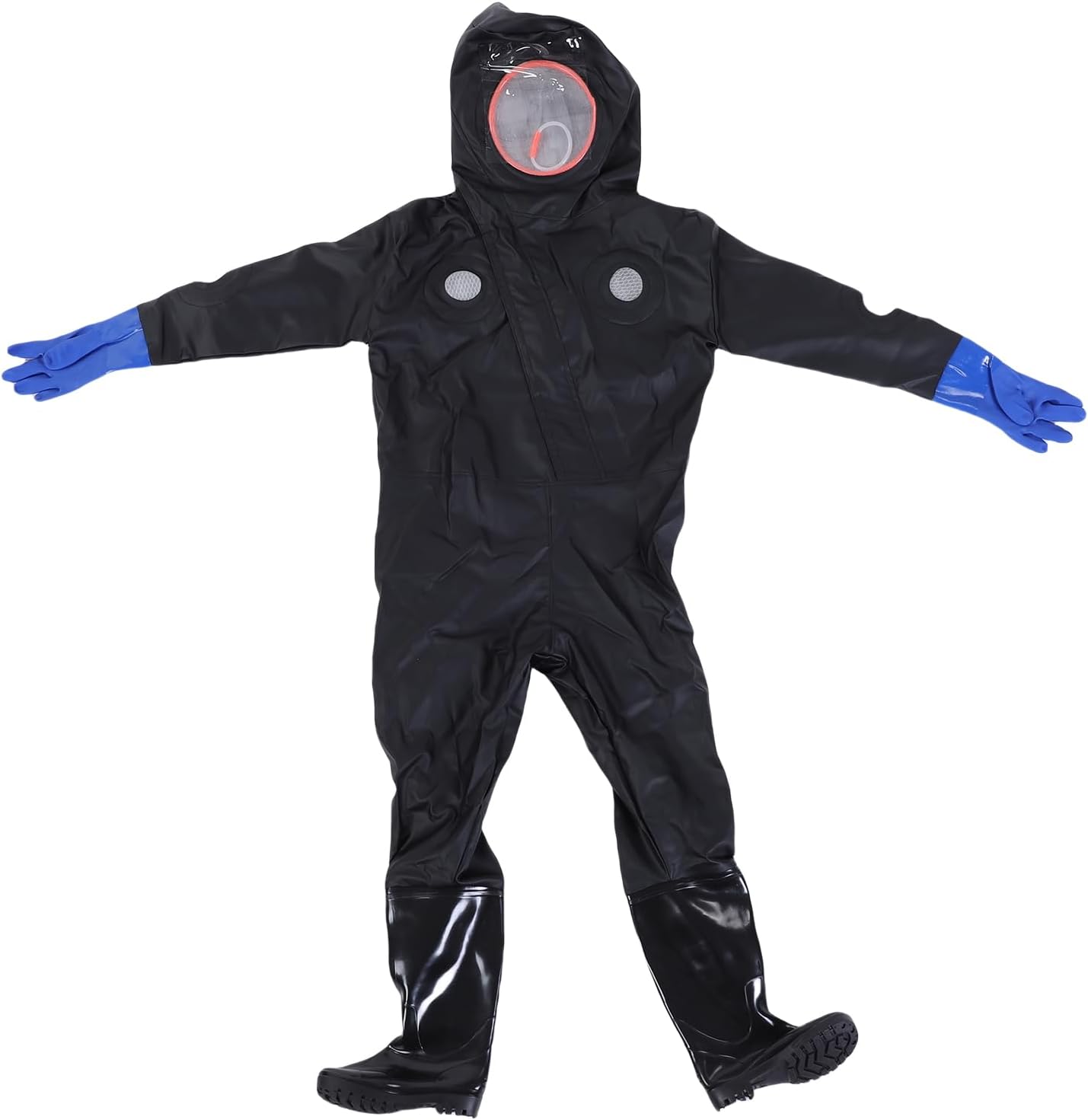 Adult Beekeeping Suit with Clear Veil & Grip Gloves - Synthetic Leather Bee Keeper Costume for Men 70.9-72.8in Height, Size 43 Shoes