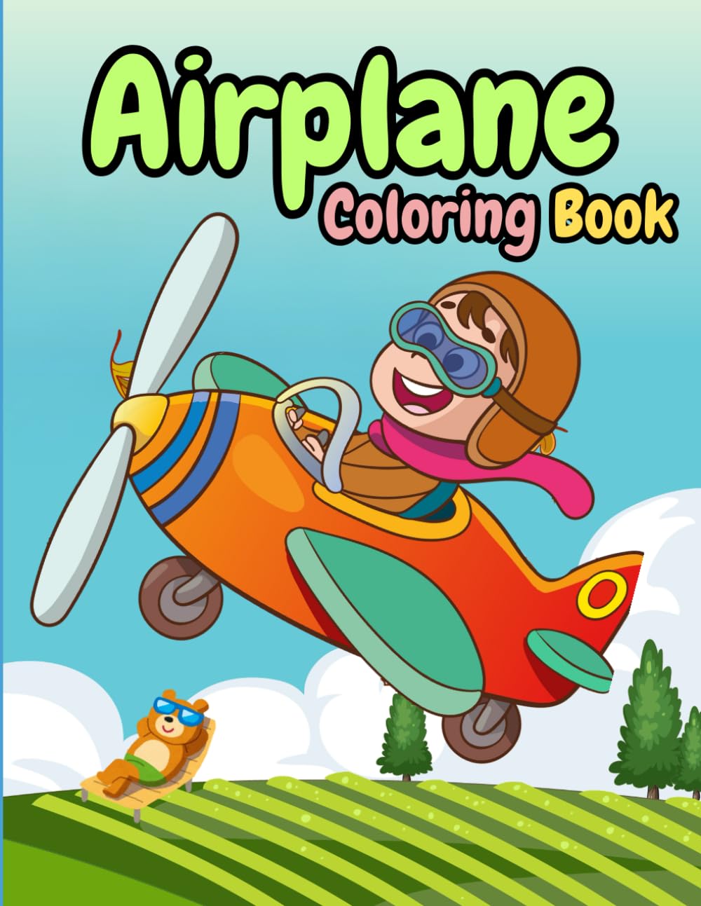 Airplane coloring book for kids ages 4-8: Soaring Through the Clouds: Color Your Own Planes, Aviation Art for Young Pilots 50+ Super Fun and Simple Airplane Designs Featuring Jets