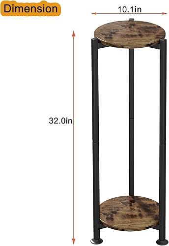 Miniatura 6 de Soporte para plantas de esquina interior alto de 2 niveles de metal moderno para almacenamiento de flores para sala de estar, balcón, jardín, negro