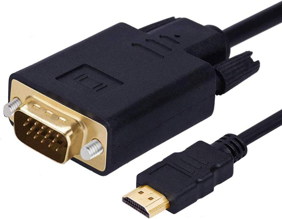 HDMI to VGA Cable Gold-plated 1080P HDMI Male to VGA Male Active Video Adapter Converter Cord (3 Feet/1 Meter)