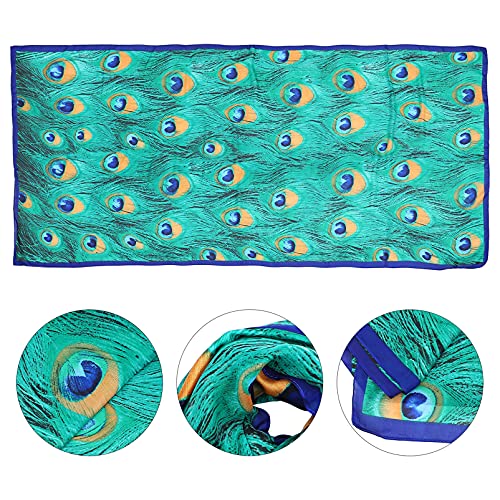 SOIMISS Lenço de Seda Pavão Prints Cetim Lenços Xales de Verão Lenço Bandana Cabelo Cabeça Dormir En