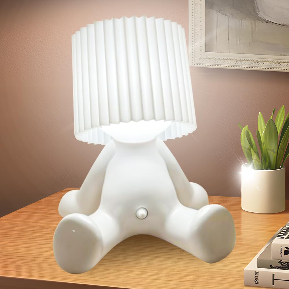 KUWUNG Kreative Kleine Lampe, Lustige LED Kleine Tischlampe Kabellose, Kreative Led Nachttischlampe, Wiederaufladbar Nachtlampe, Schlafzimmerlampe, Night Lamp, Kinder Nachtlicht