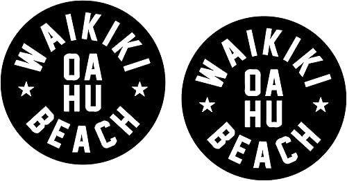 Waikiki Beach - Honolulu - Oahu - Hawaii - Adhesivo adhesivo de vinilo impermeable para parachoques