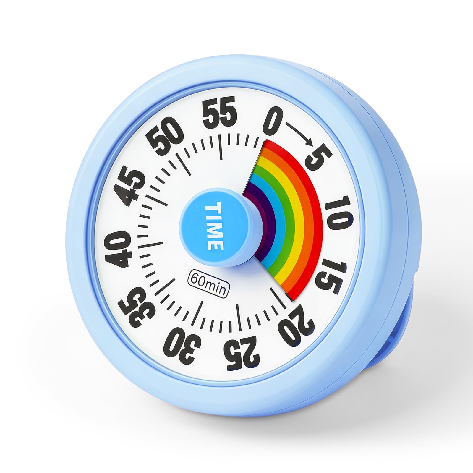 Flintronic Magnetic Visual Timer for Kids, 60 Minute Visual Countdown, Silent Operation Time Management Tools with Rainbow Pattern for Classroom, Home, Kitchen, Office(Blue)
