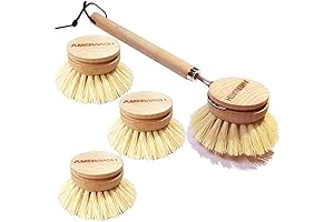 Eco-Friendly Dish Brush with Replaceable Heads for Effortless Kitchen Cleaning