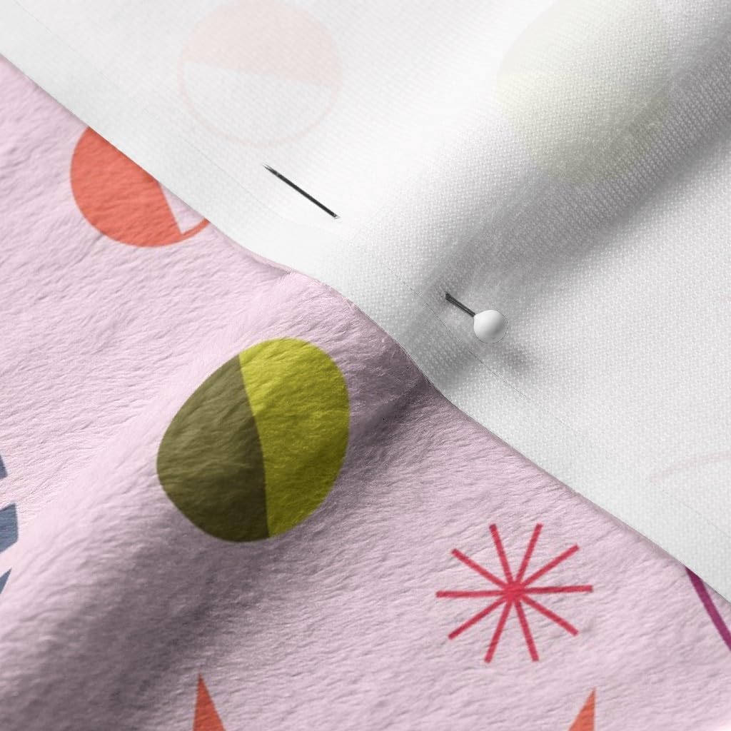 Spoonflower Fabric - Rocket Science Girl Child Pink Solar System Astronomy Planet Sun Printed on Minky Fabric by The Yard - Sewing Baby Blankets Quilt Backing Plush