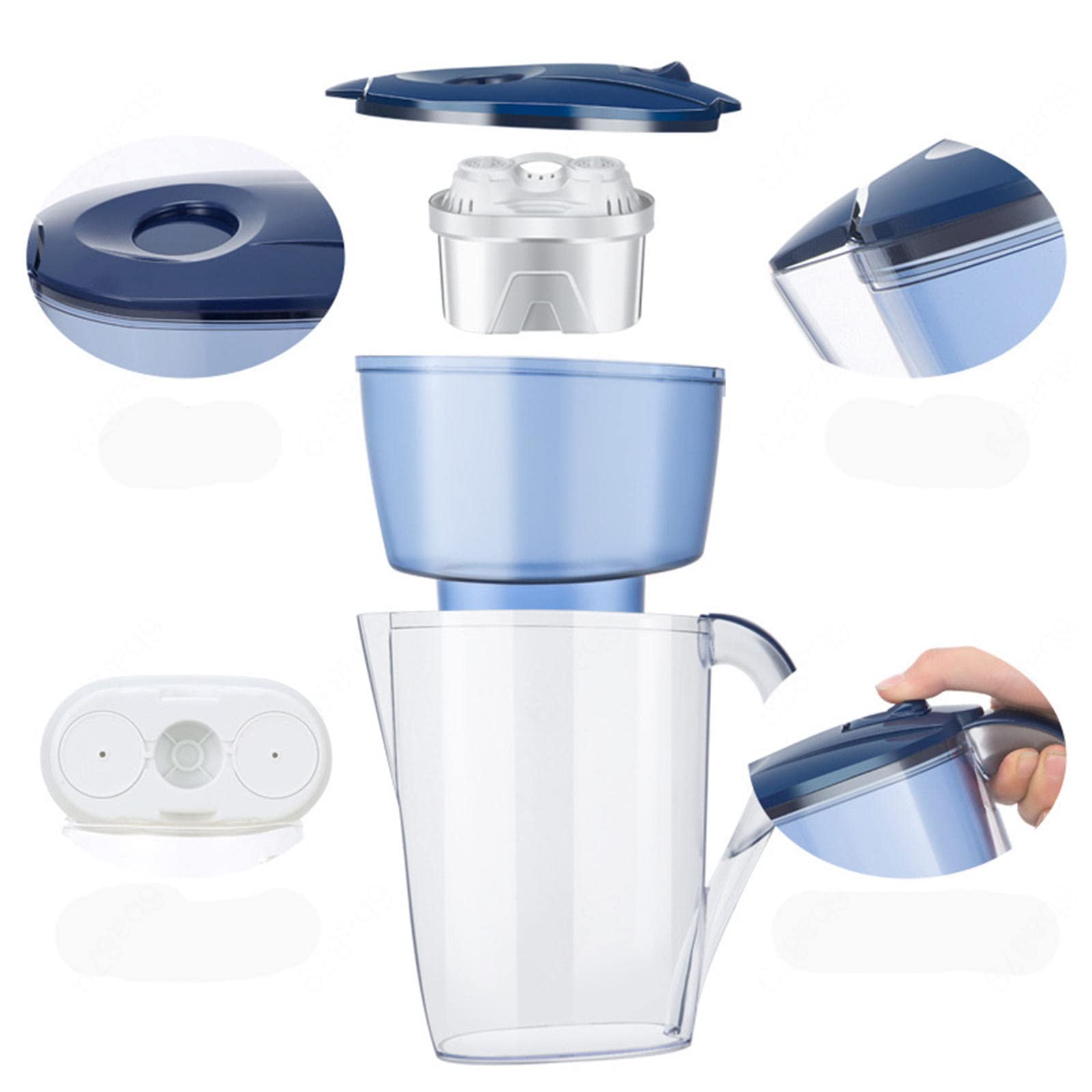 Caraffa Filtrante Porta Del Frigorifero, Cartucce Caraffe Filtranti 2,6 L, Senza Bpa, Riduzione Microplastiche, Cloro, Impurità Calcaree, Cartucce Refrigeratore D'acqua,A