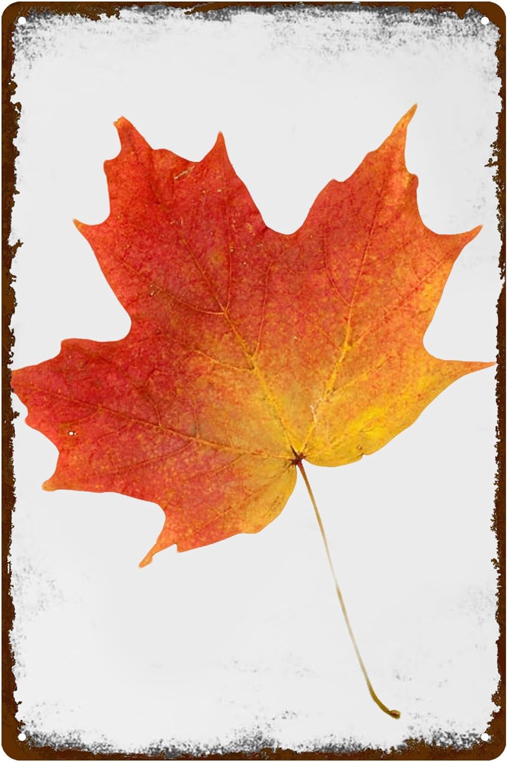 peiyeety Fall Decor Fall Leaves Watercolor Wall Art Thanksgiving Decor Fall Wall Art Metal Tin Sign Plaque Poster Vintage Room Gift Novelty Funny Decorations For Farmhouse Garden 8"x12"