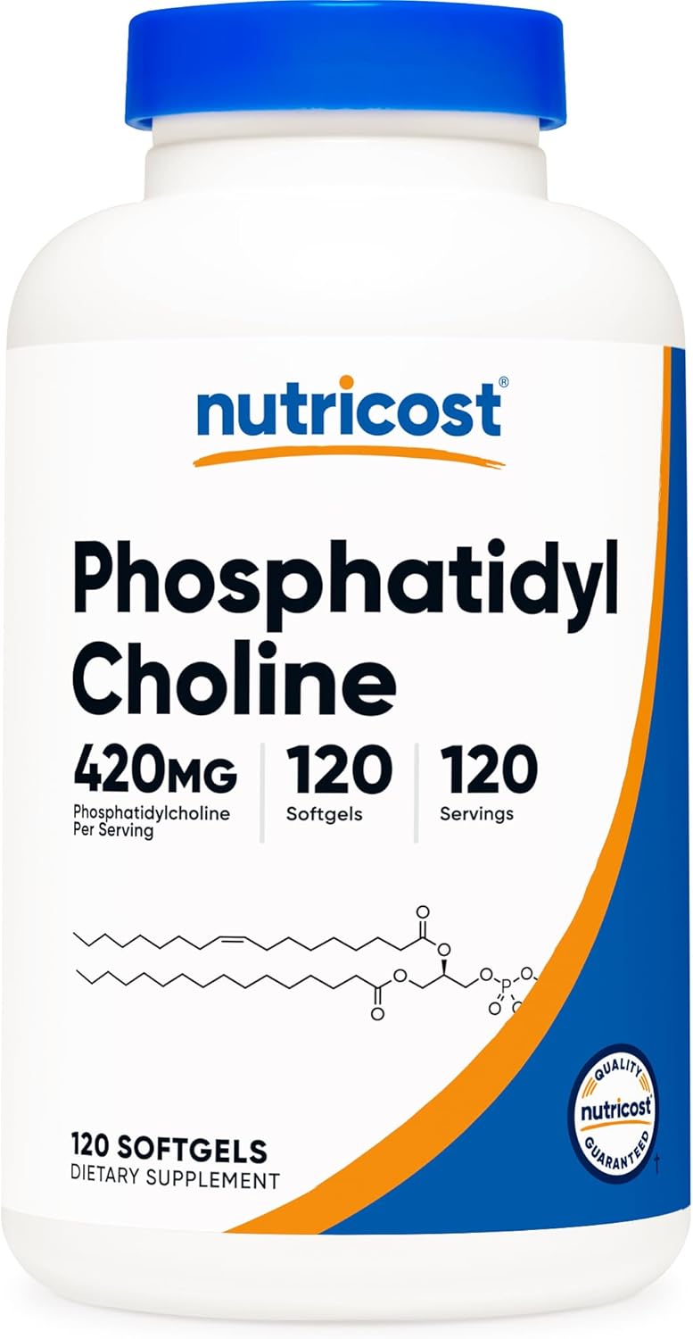 Nutricost Phosphatidylcholine (420mg) 120 Softgels - GMO-Free, Gluten-Free
