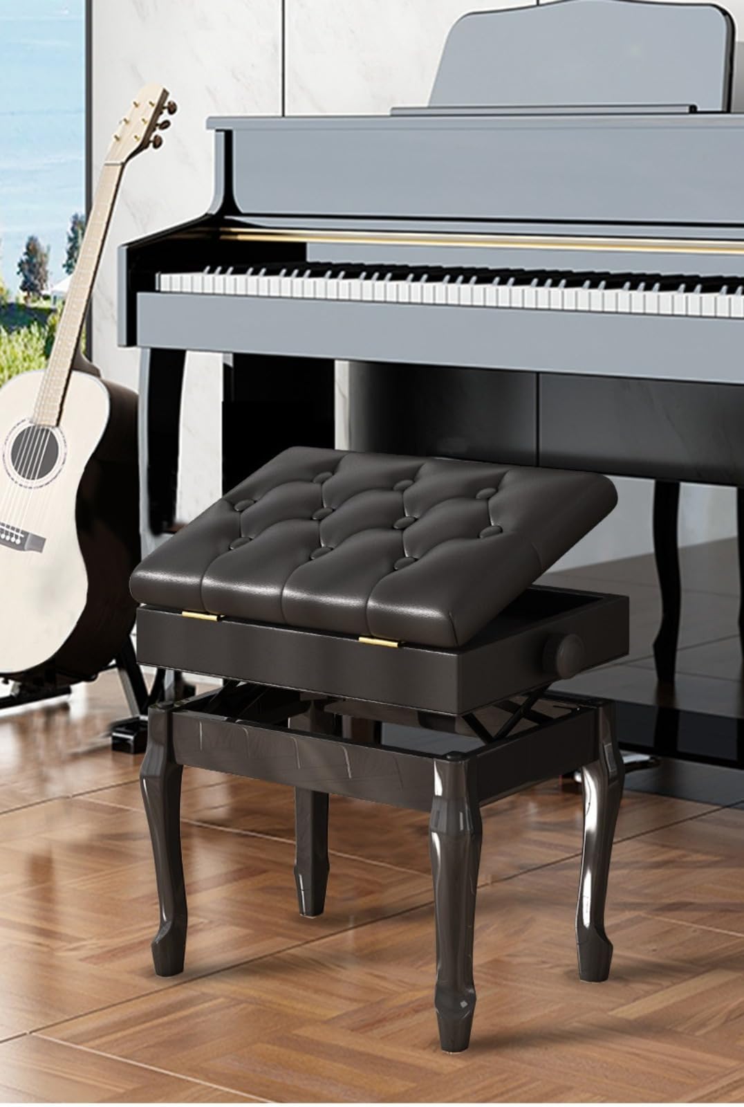 ピアノ　ベンチ椅子　猫脚 楽天市場】猫脚タイプピアノ椅子 高さ調整 約46cm〜54cm イトマサ AES