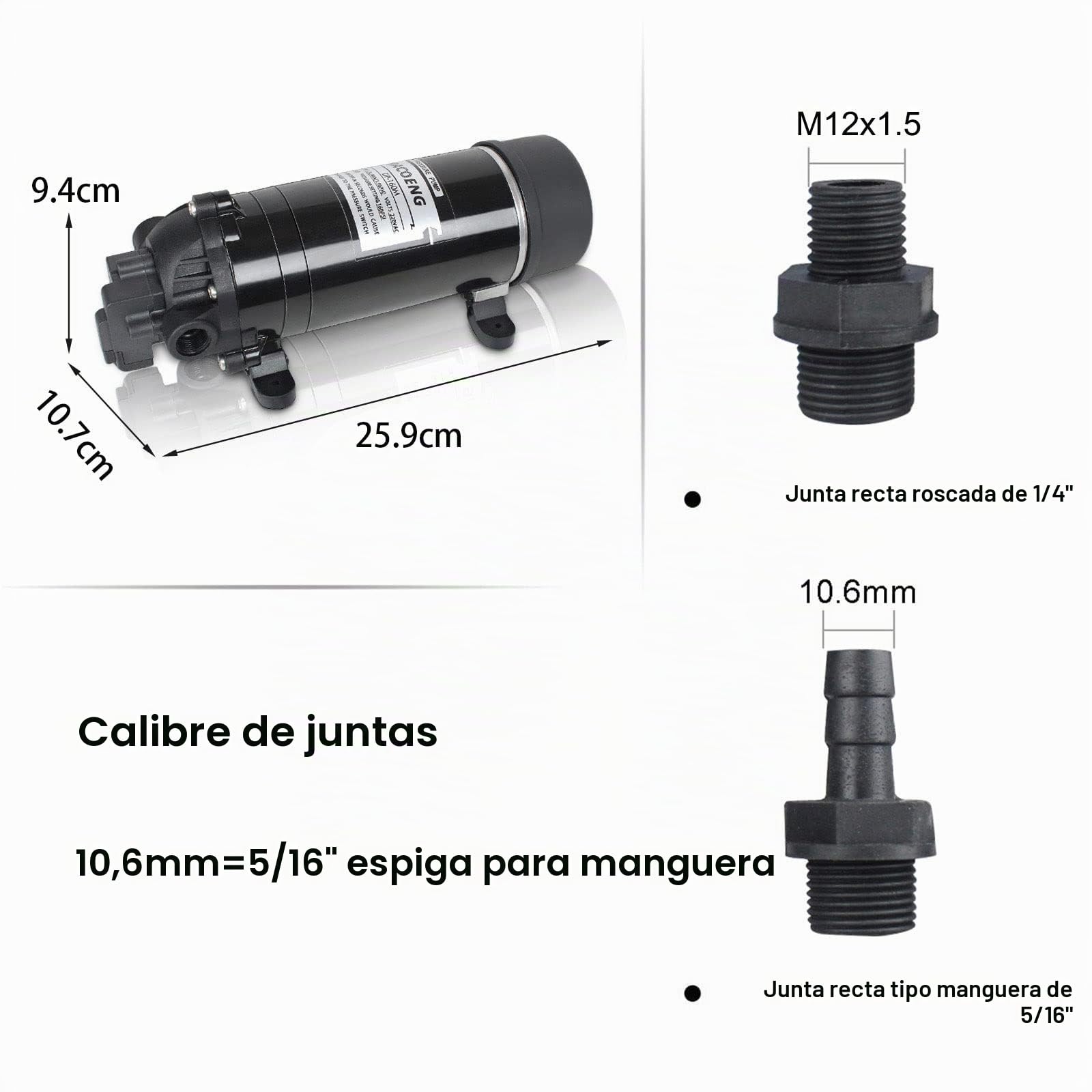 BACOENG Bomba de Diafragma de Presión de Agua AC230V 160 PSI 5.5L/ min, Bomba de Membrana de Presión para Marina, Barcos, Yate, Exterior Jardín