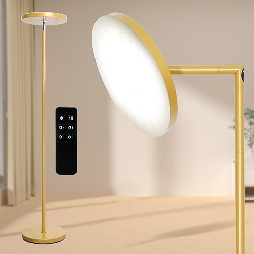 90-Degree Foldable LED Torchiere Floor Lamp, Super Bright 30W 3000LM,
