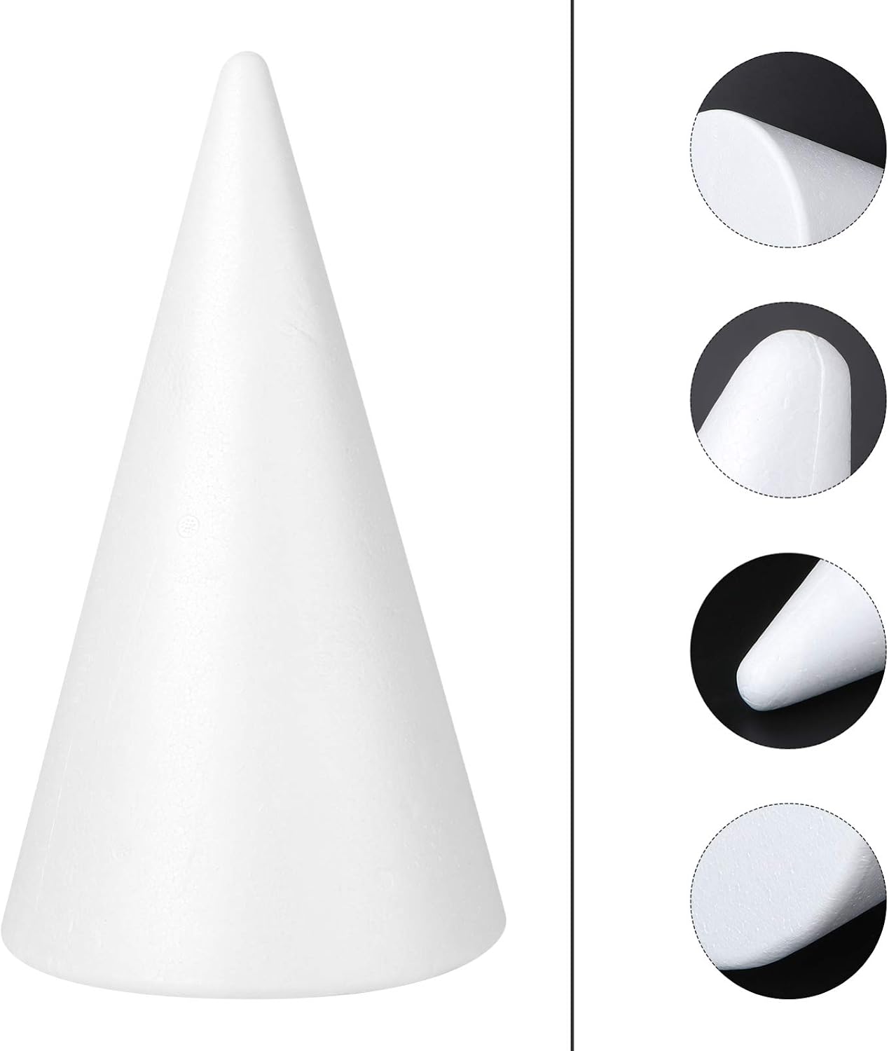 Generic Foam Cone DIY Craft Cone Handmade White Cone Accessories Home Tree Cone Art Supplies for Christmas Floral Arrangement 138347WPE8NGU 34.5X19.5cm