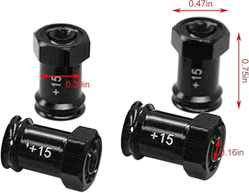 Miniatura 2 de kingsea Juego de 4 adaptadores hexagonales de aleación de aluminio de 0.472 in (+0.591 in) compatible con Traxxas 116 Mini E-Revo, Mini Slash, Mini