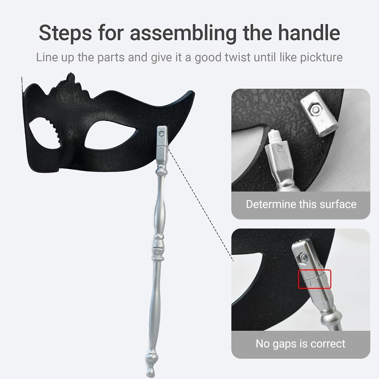 MYSEUNI 2025 Masquerade Mask for Women with Stick- Feather Masquerade Venetian Mask for Carnival, Cosplay Prom, Wedding