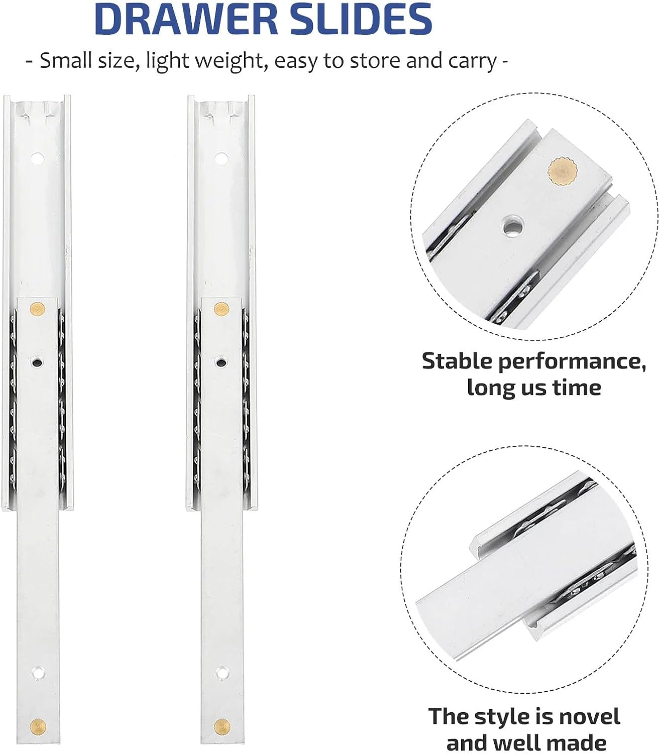 Full Extension Drawer Slides 2pcs Heavy Duty Extended Double Direction Miniature Drawer Slides(10X1.6X0.5CM)